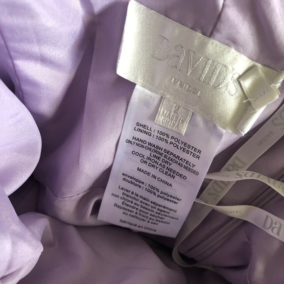 David’s Bridal strapless chiffon dress with pleated bodice Iris - Picture 8 of 9